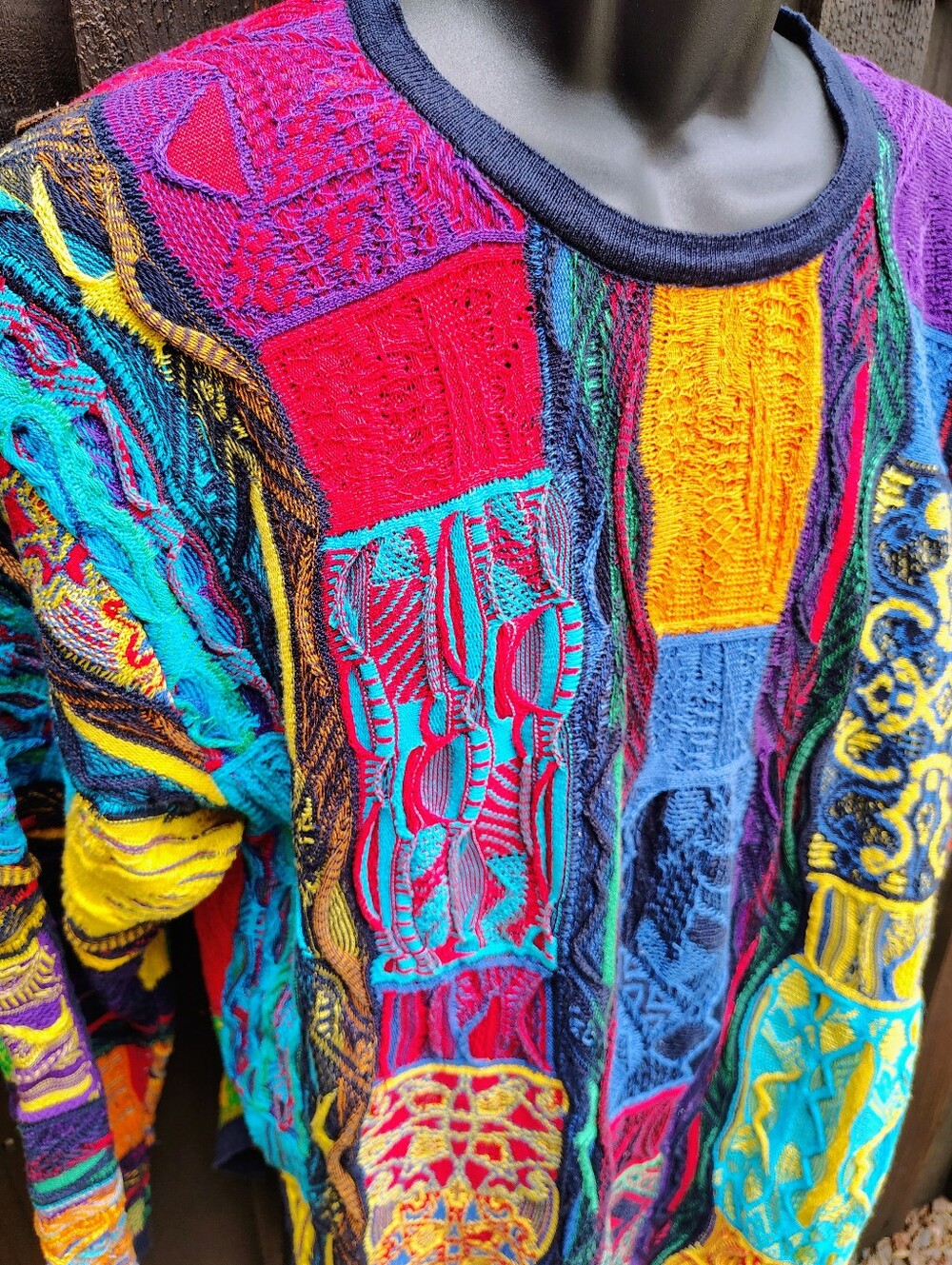 RARE Patchwork COOGI Knit Sweater - Picture 5 of 7